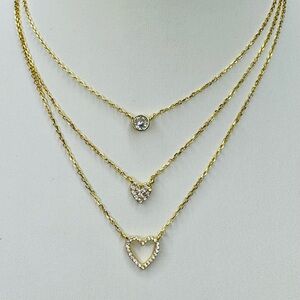18K Gold & Sterling Silver Three In One Necklace With Embellishments